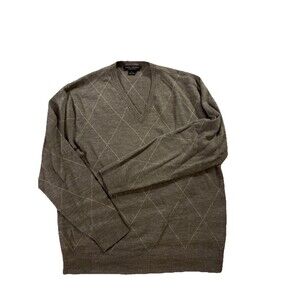 Daniel Cremieux Collection Men’s Large Gray V-Neck Knit Pullover Sweater